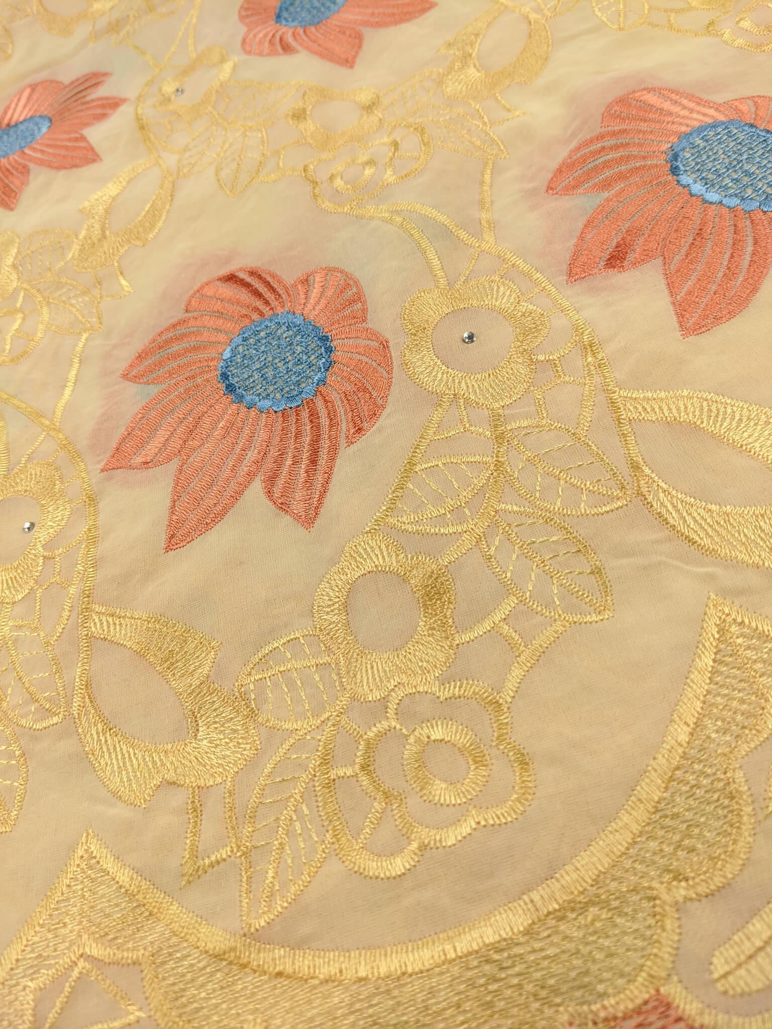 Peach & Gold Cotton Lace