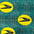 Blue & Yellow Bird Print Wax