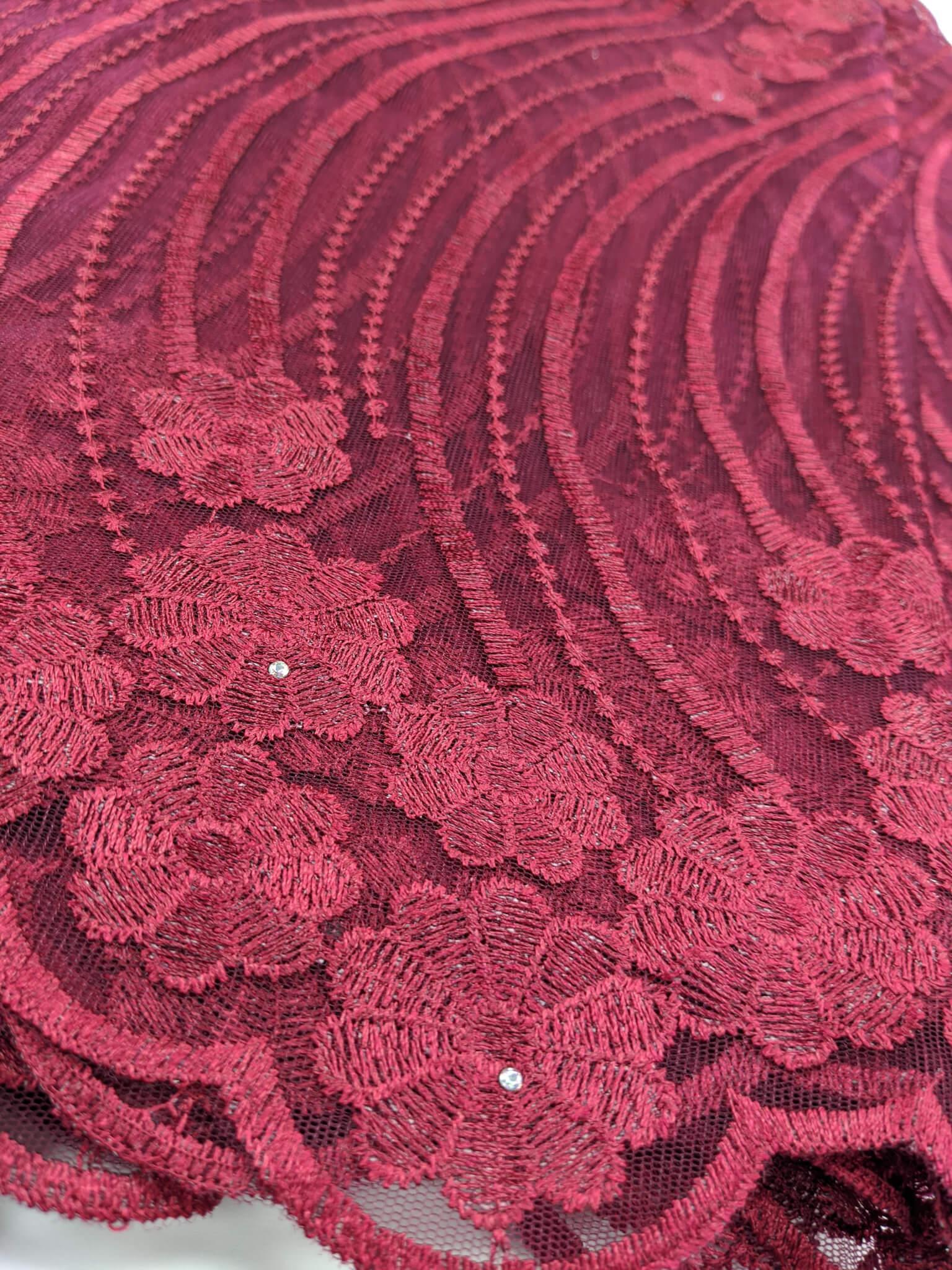 Wine French Net Lace