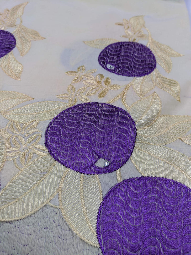 Gold And Purple Cotton Lace