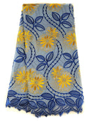 Blue, Silver & Yellow Cotton Lace