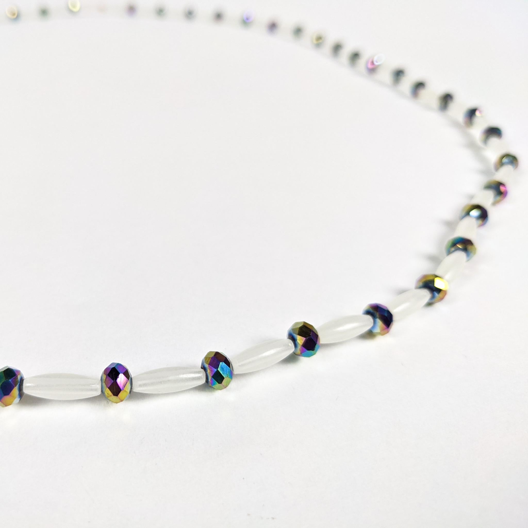Creme & Chrome Elastic Waist Beads