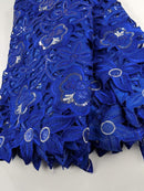 Blue& Silver Handcut Cotton Lace