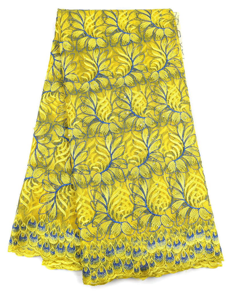 Yellow & Blue Net Lace