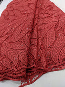 Red Guipure Cord Lace