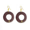 Tan Brown Circle Wooden Earrings
