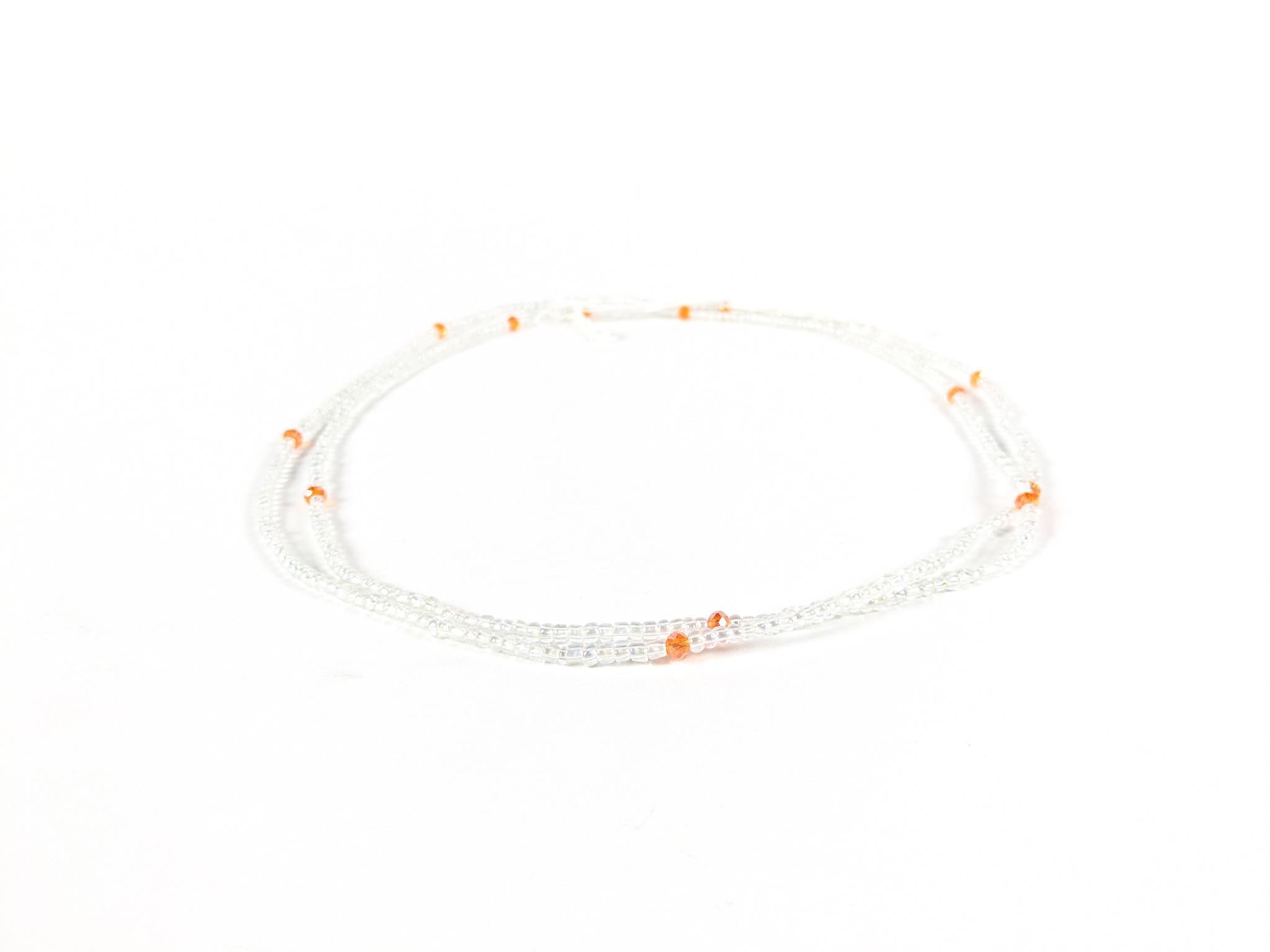 Clear & Orange String Tie Waist Beads