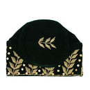 Green & Gold Beaded Velvet Hat