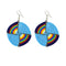 Circular Blue & Multi Maasai Beaded Earrings