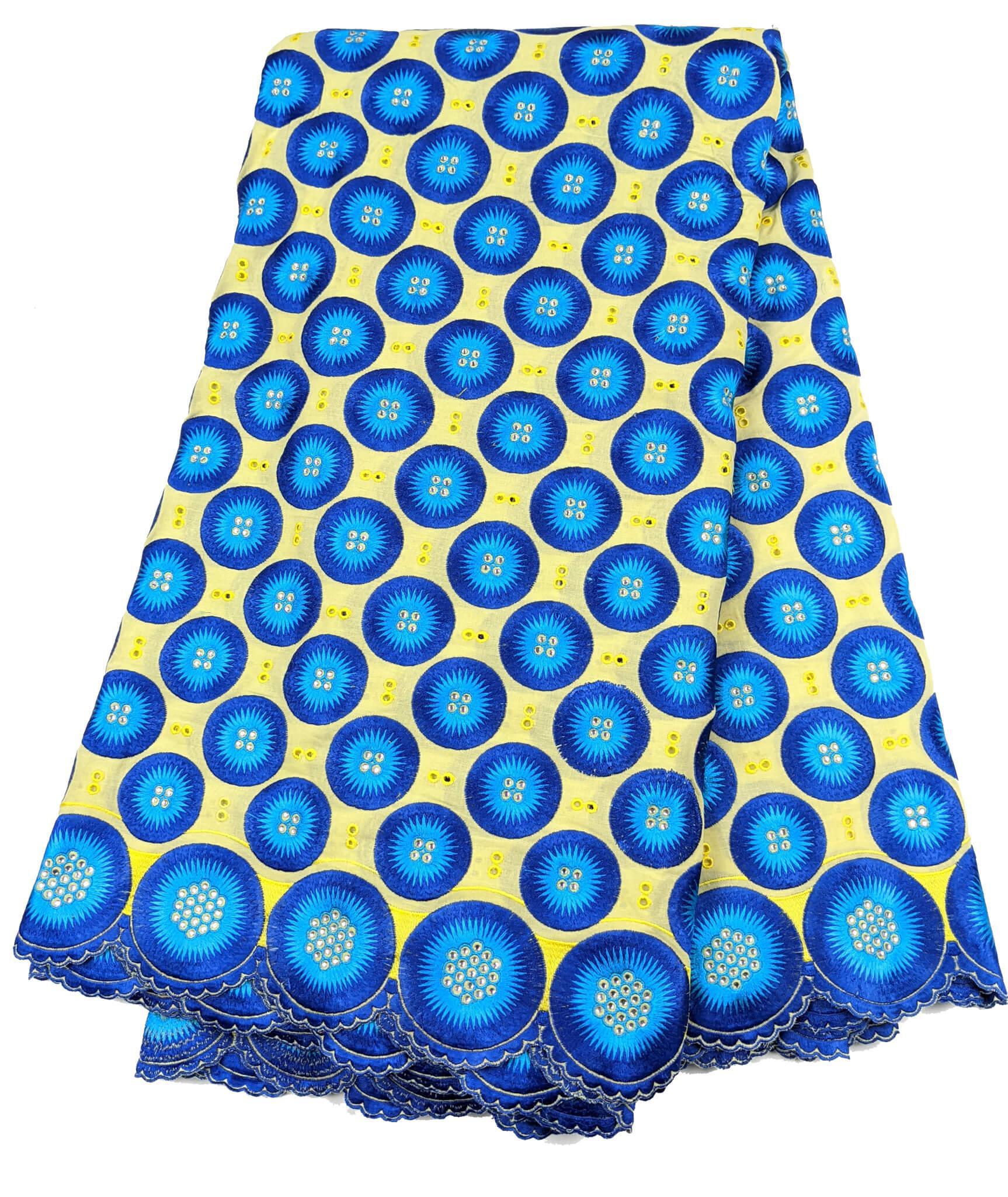 Yellow & Blue Unique Cotton Lace