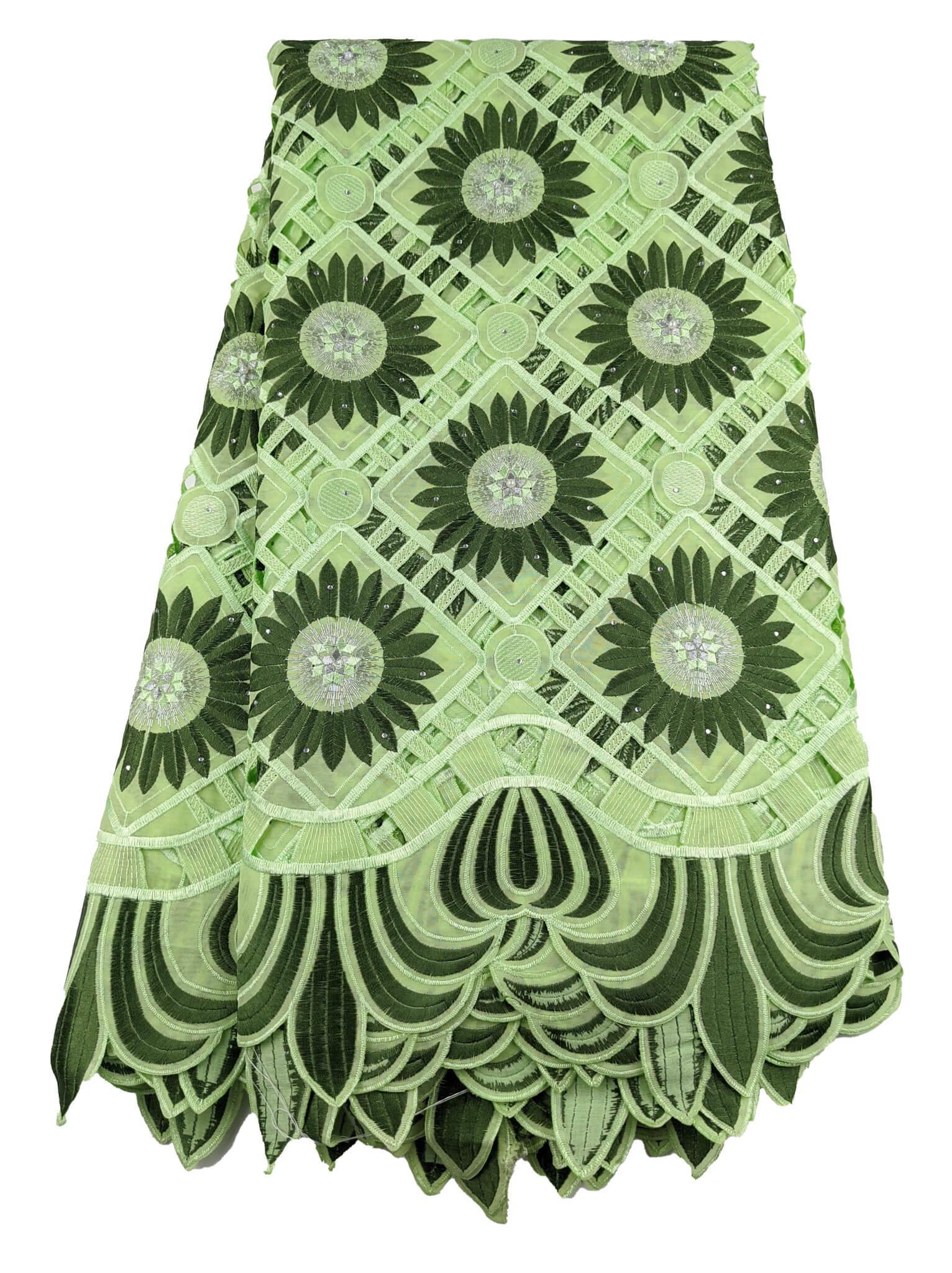 Shades Of Green Handcut Cotton   Lace