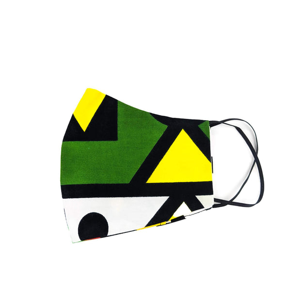 Green and Yellow Face Mask - African Patterns