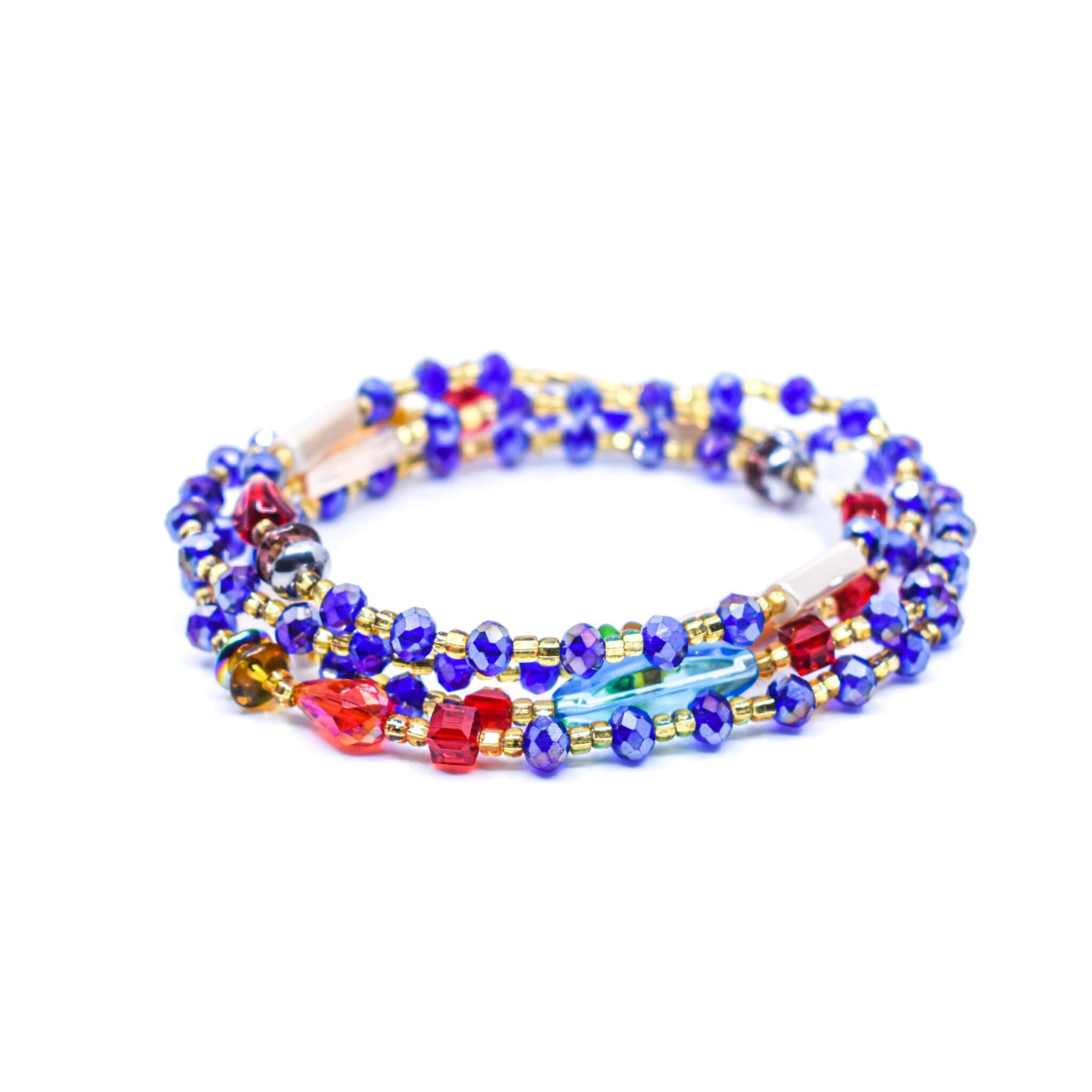 Blue Multicolored Waist Bead