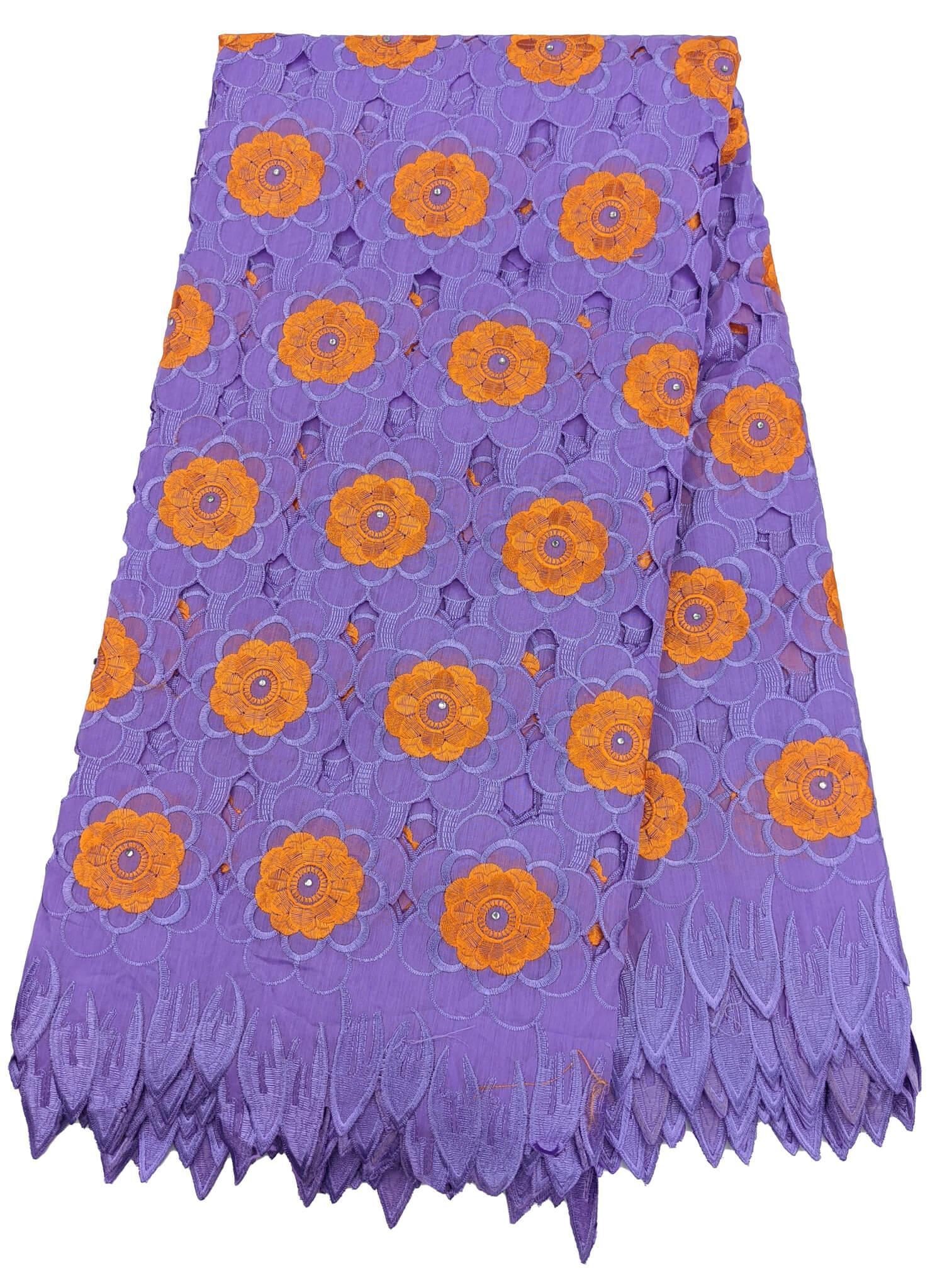 Purple & Orange Handcut Cotton Lace