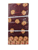 Brown & Red Petal Bazin J.F Textiles