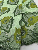 Shades of Green Cotton Lace