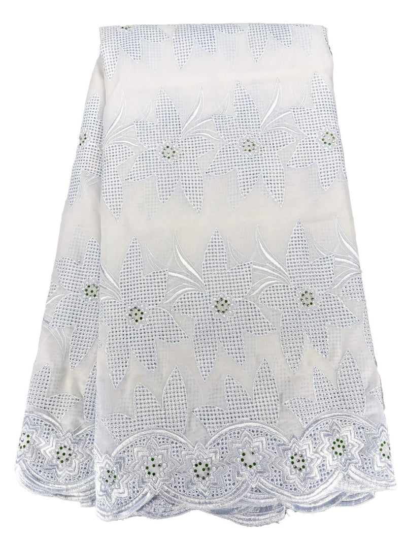 White & Silver Cotton Net Lace