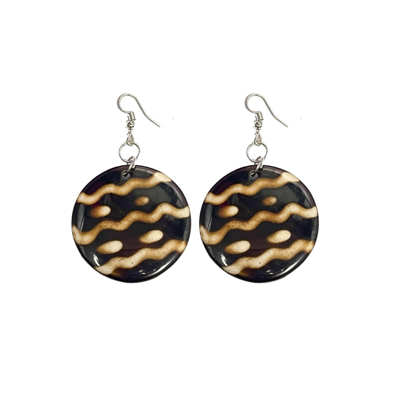 African Resin Wave Earring