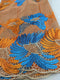 Orange, Blue & Gold French Net Lace