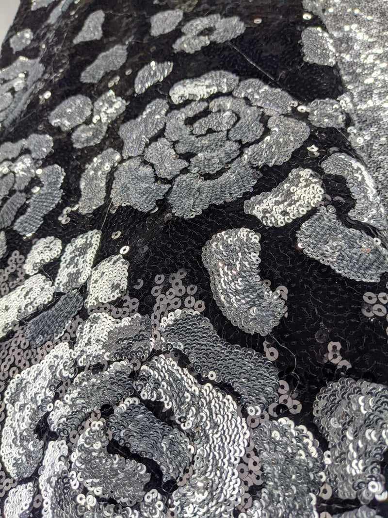 Black & Silver Sequence Lace