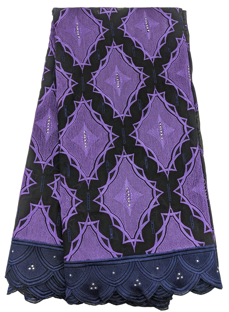 Purple, Black & Blue Cotton Lace