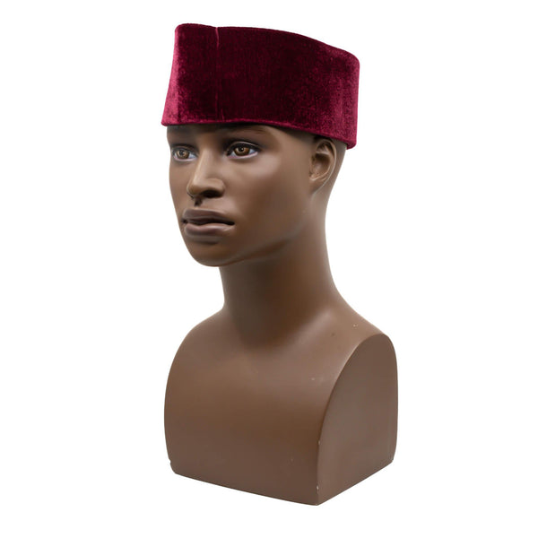 Burgundy Velvet Men's Hat