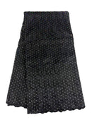 Black Heavily Stoned Organza Cotton Lace