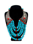 Beaded Turquoise Winged Necklace Set