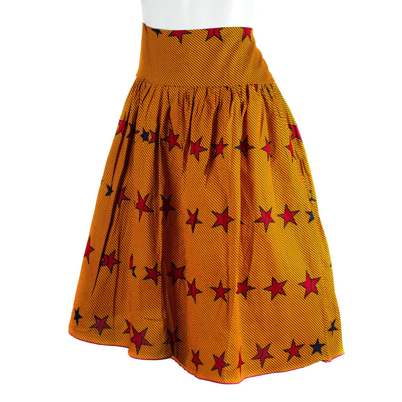 Yellow Star Ankara Wax Skirt