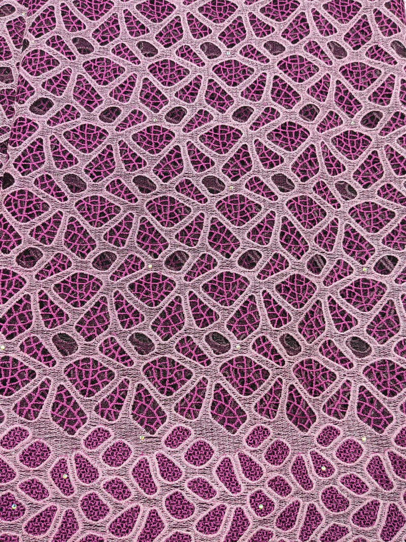 Pink & Black Net Lace