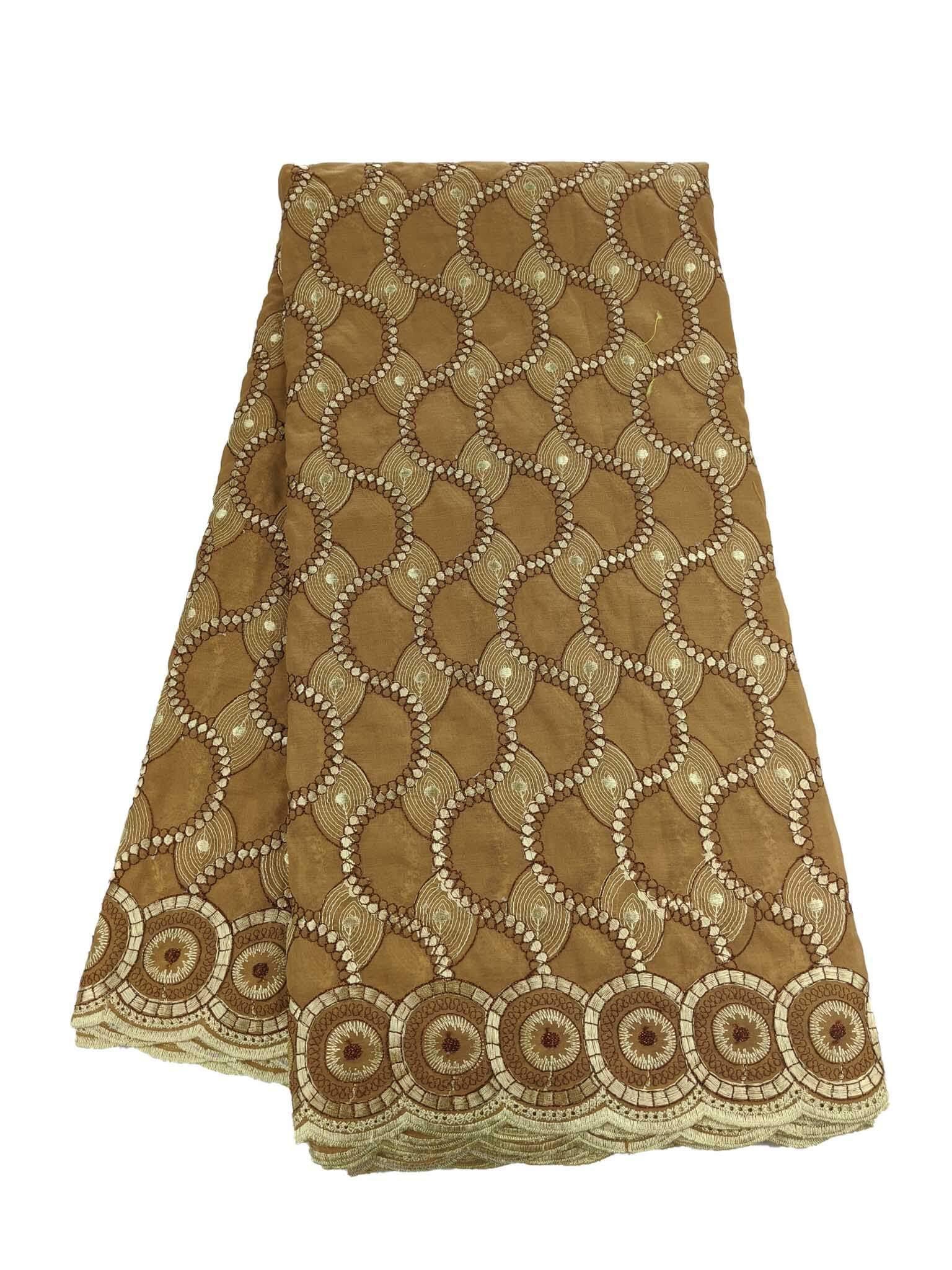 Brown & Gold Cotton Lace