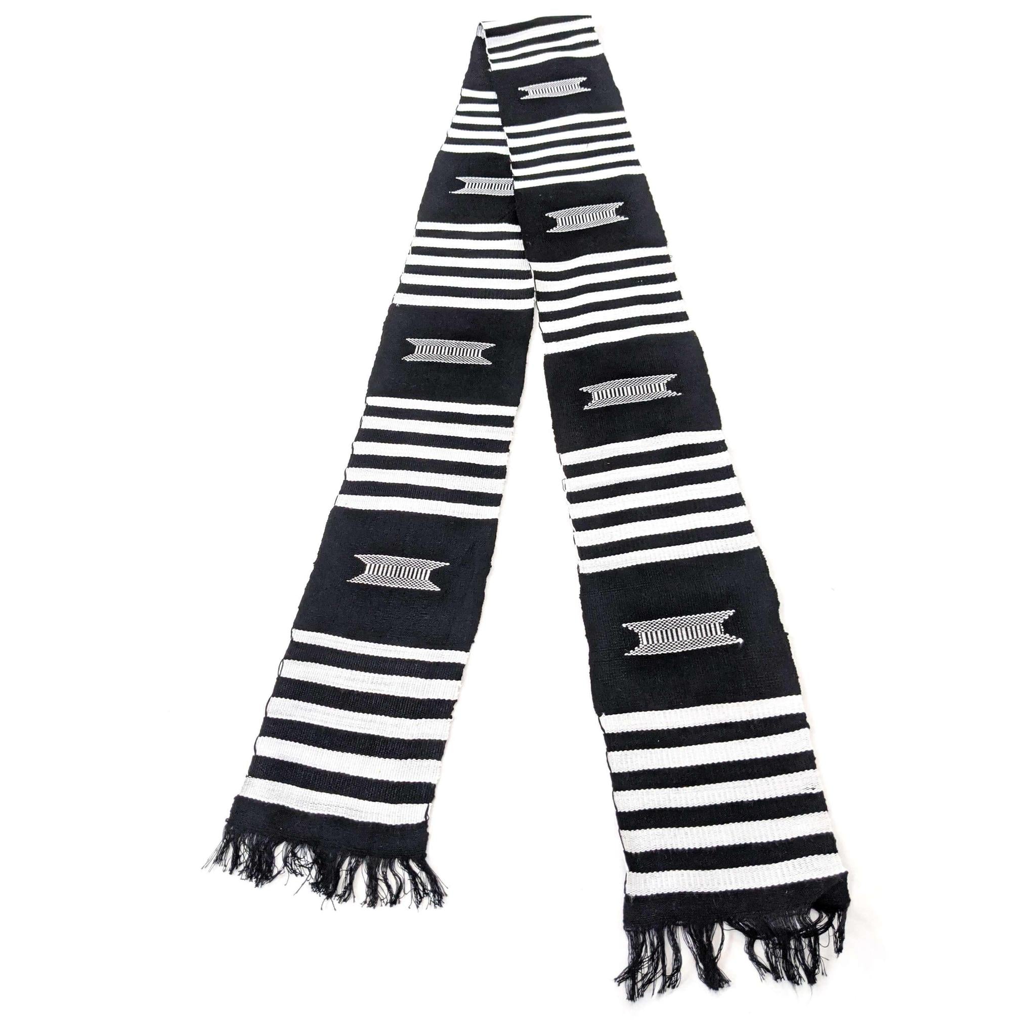Black & White Woven Sash