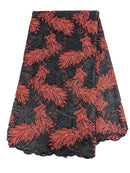 Black & Red French Net Lace