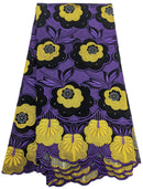 Purple, Black & Yellow Cotton Lace