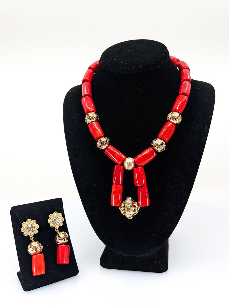 Traditional Beads With Gold & Drop Neck