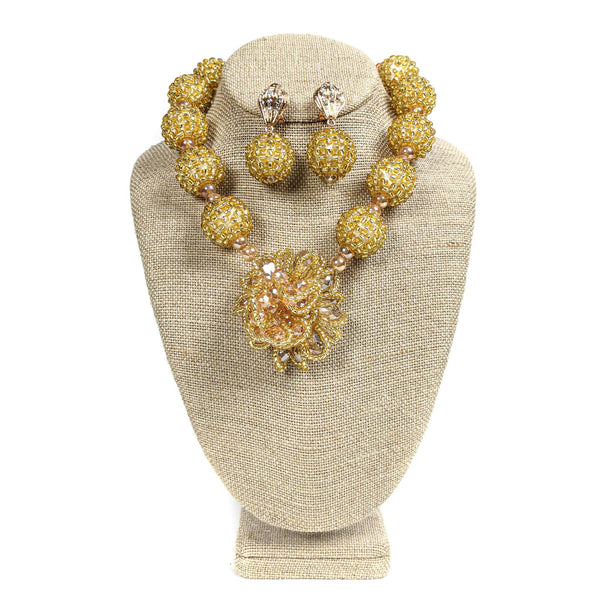 Gold Ball Beaded Necklace