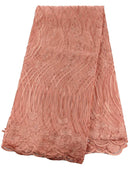 Peach French Net Lace