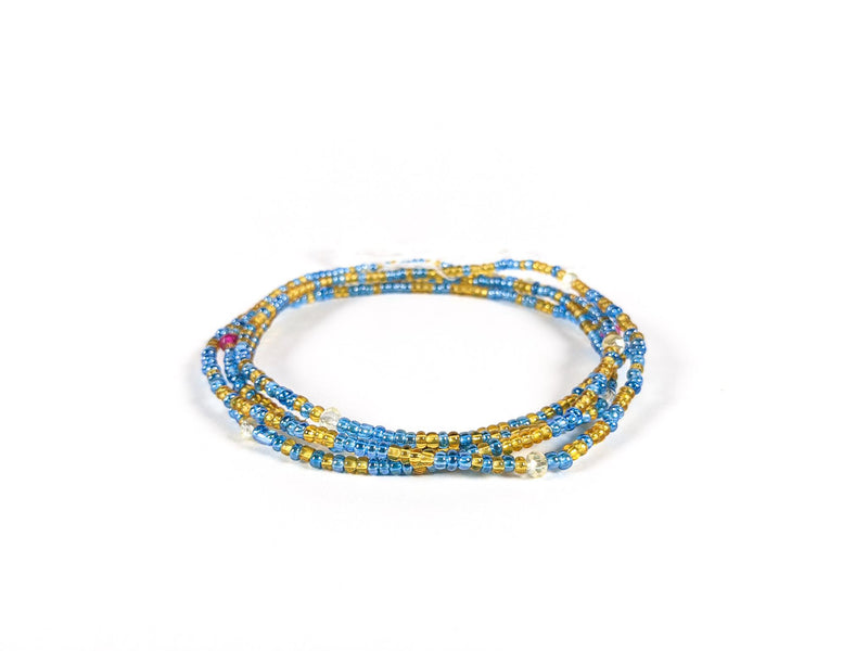 Blue & Gold String Tie Waist Beads – AFRIKAN ATTIRE