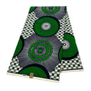 Green Circle Wax Print Fabric - 6 Yards
