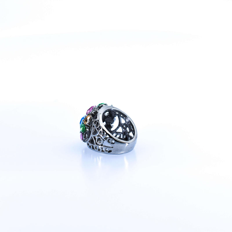Women’s Silver Ring With Multi-colored Crystal