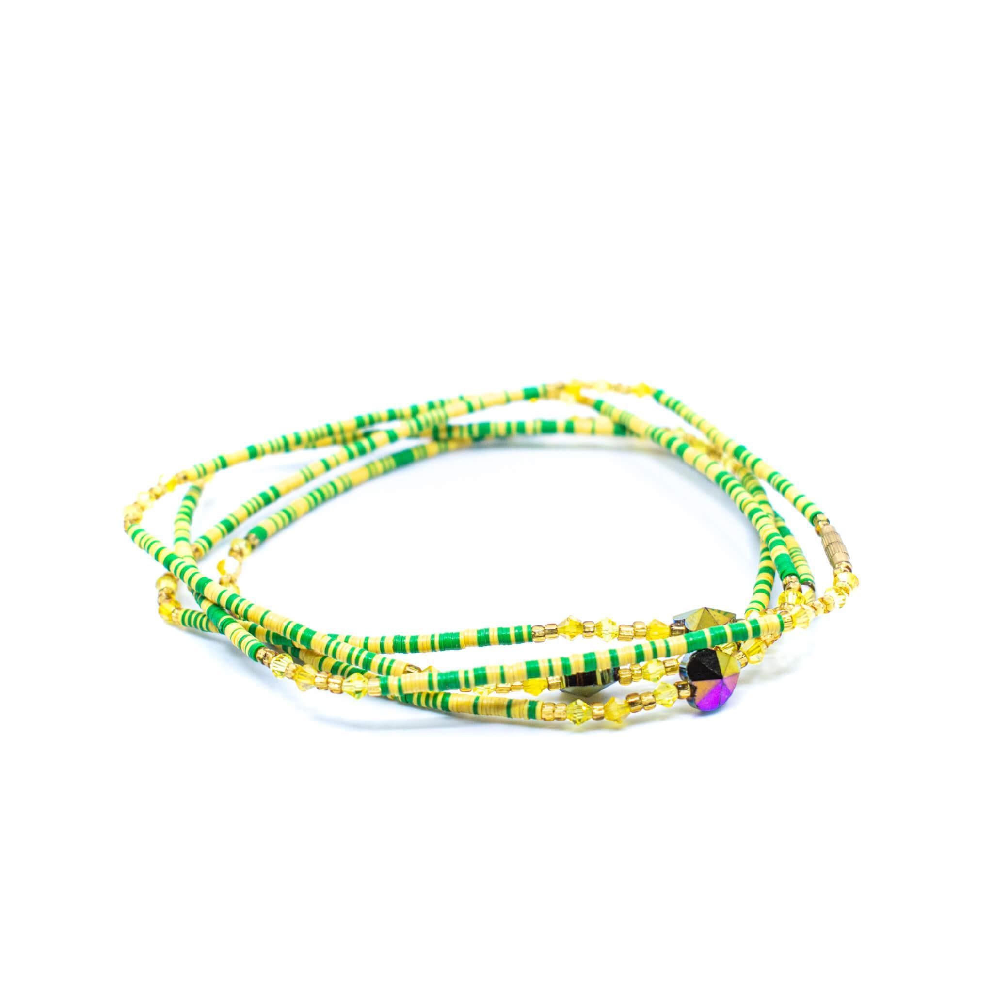 Green & Yellow Fulani Waist Bead