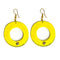Yellow Circle Wooden Earrings