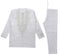 White & Silver Men Embroidery Long Sleeve Set