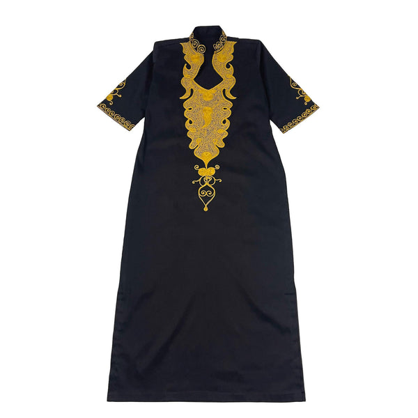 Long Black Dress With Embroidery