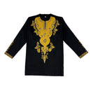 Men's Black & Gold Embroidery Shirt
