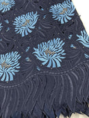 Blue & Silver Handcut Cotton Lace