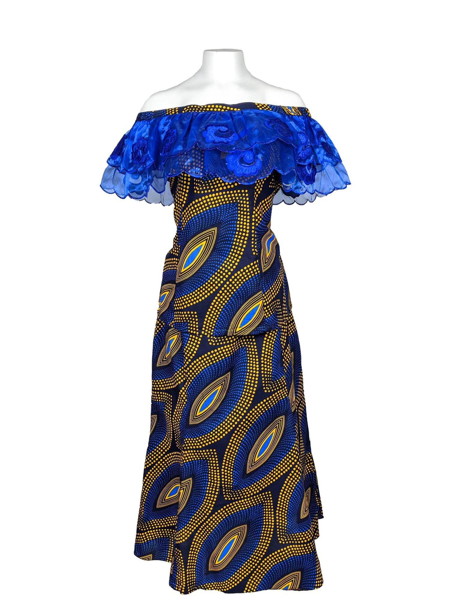 Women's Blue Ankara 2pc Set