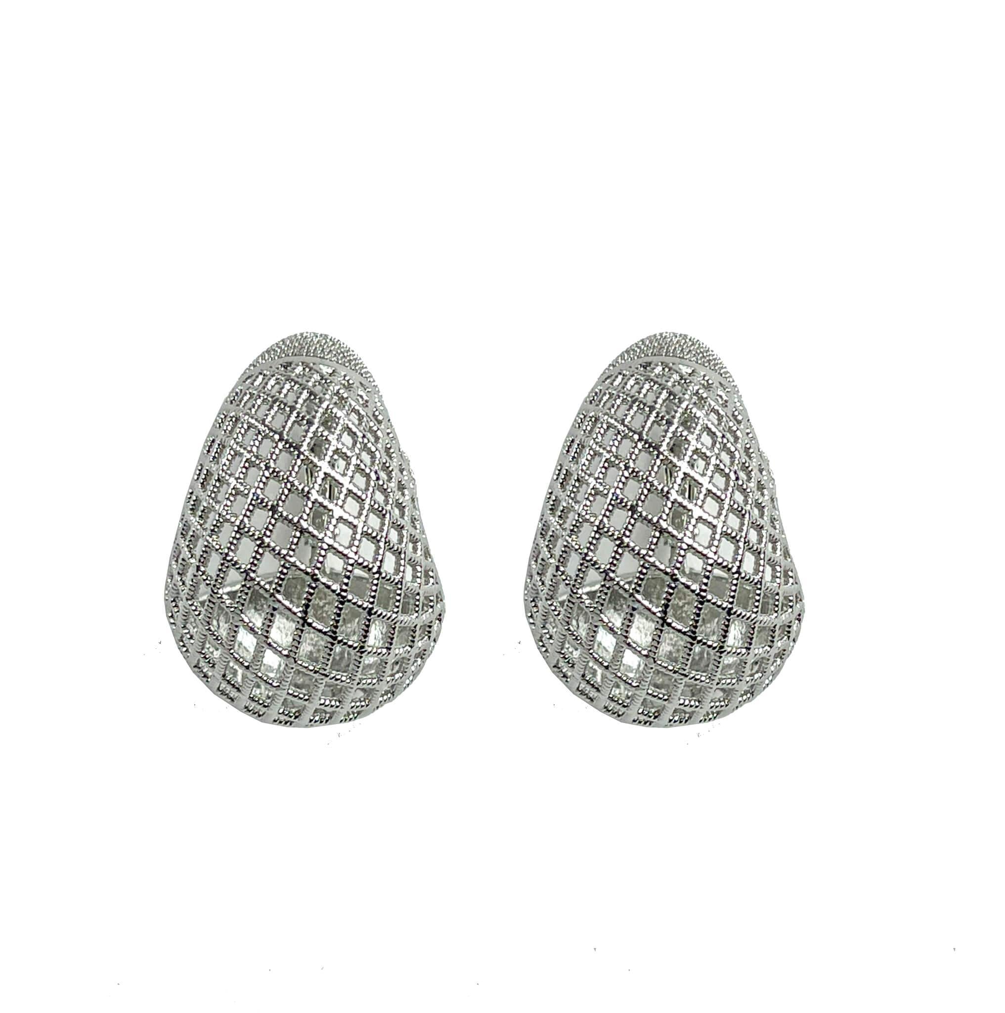 Silver Cage Earring