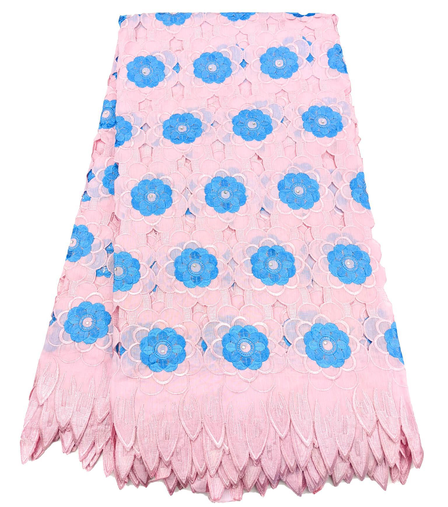 Pink & Blue Handcut Cotton Lace