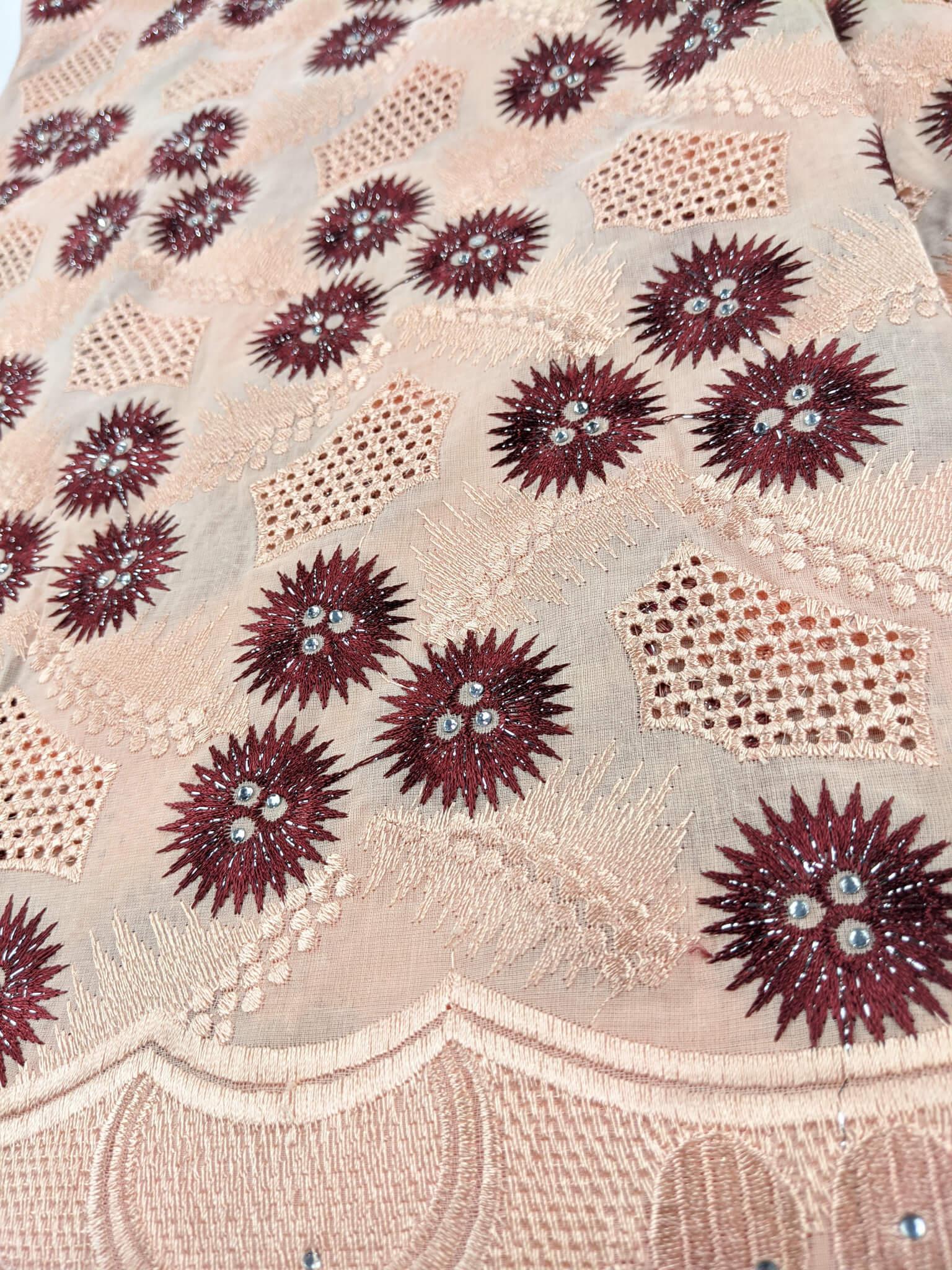 Peach & Wine Cotton Lace